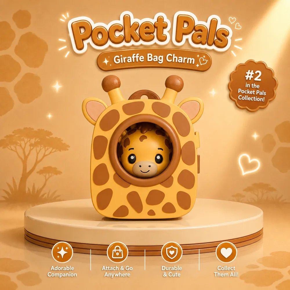 Pocket Pals - Giraffe Bag Charm, photo 5 of 5 - Pocket Pals - Giraffe Bag Charm Art