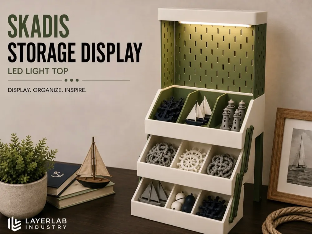 Storage Display Skadis Wall With Light Top